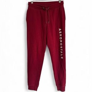Aeropostale Burgundy Jogger Sweatpants with white logo